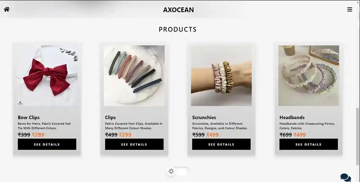 Axocean website preview image